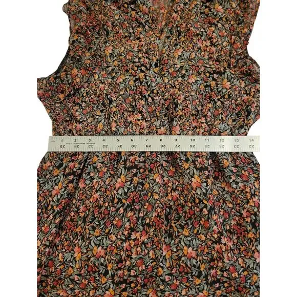 BB Dakota By Steve Madden Women’s Chiffon Midi Dress Black Ditsy Floral Medium - Picture 4 of 10